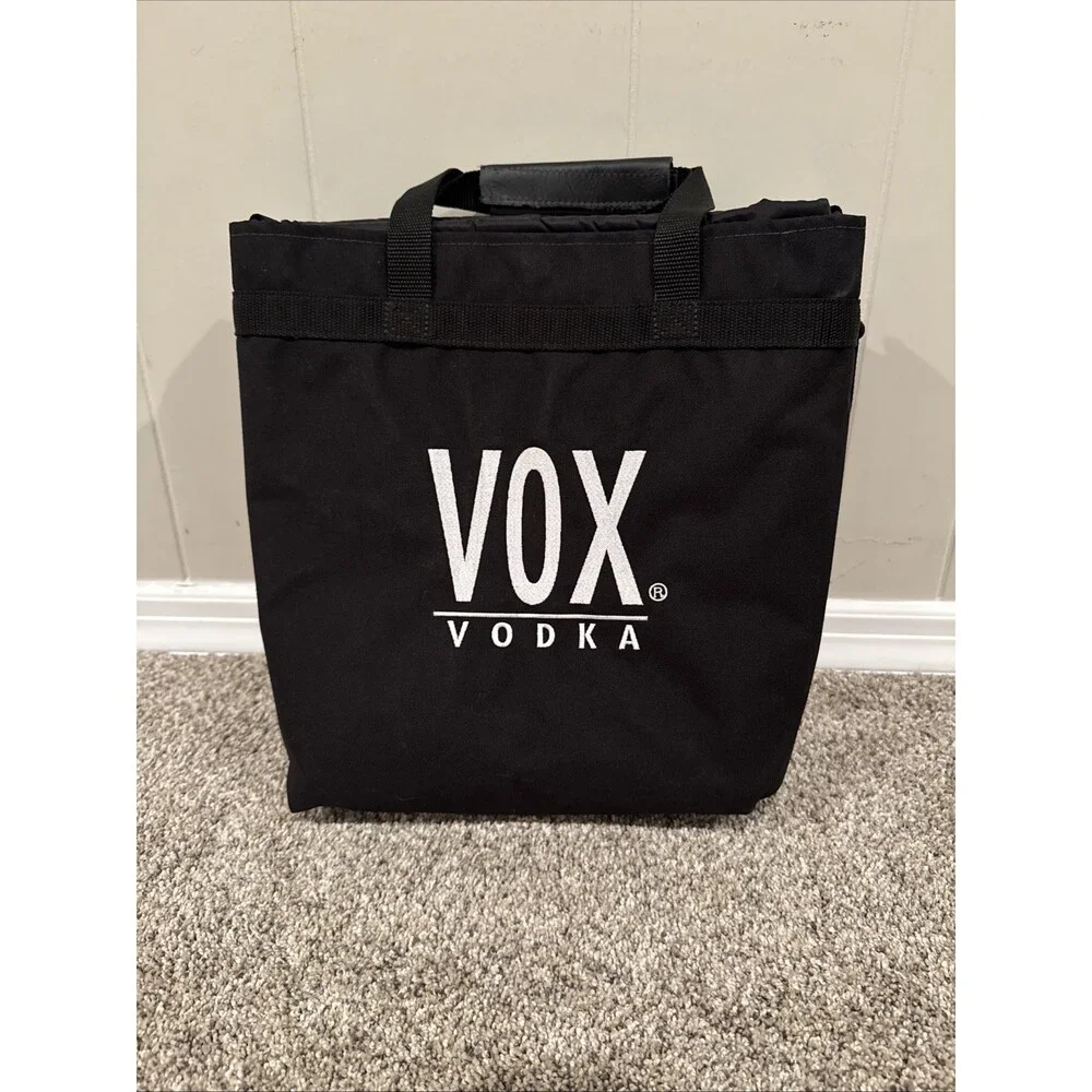 Chill N Go Insulated Black Wine Bag With Vox Vodka Logo